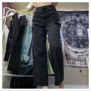 super comfy black wide leg cargo pants🥺